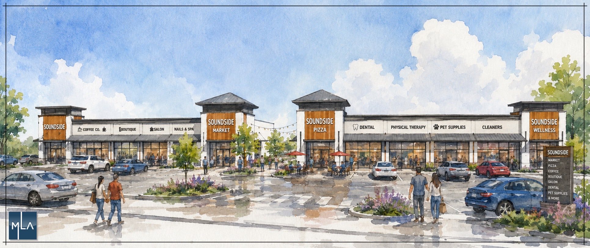 Conceptual rendering of the retail buildings